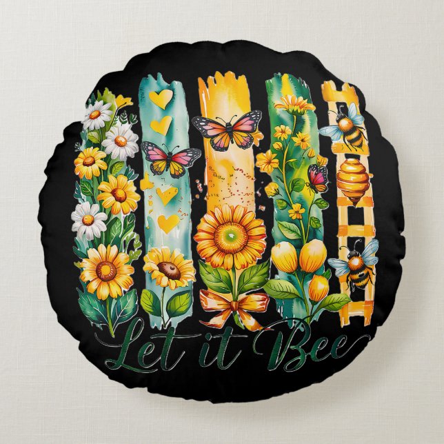 Gelassen Rundes Kissen (Vorderseite)