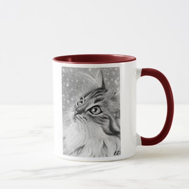 Gelassen Schnee Kitty-Katze Tasse (Rechts)