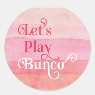 Gelassen uns Bunco rosa modernes spielen Runder Aufkleber
