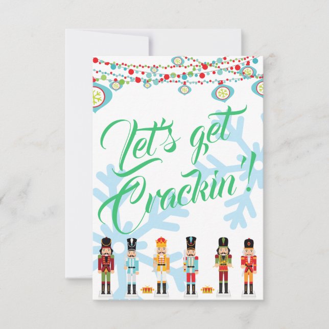 Gelassen uns erhalten Sie Crackin WeihnachtsParty Dankeskarte (Vorderseite)