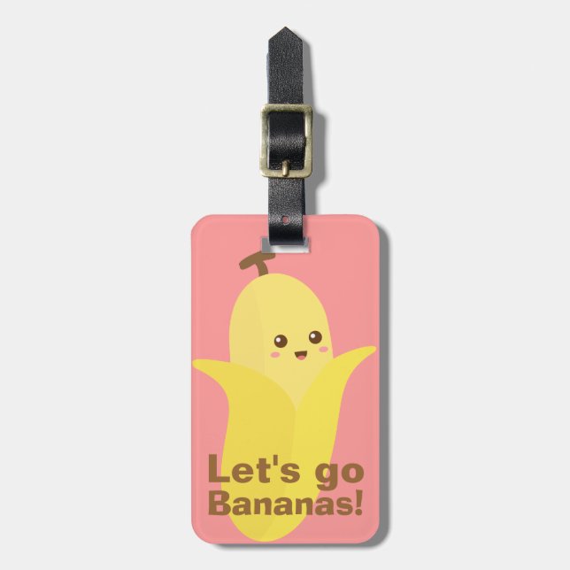 Gelassen uns gehen Bananen mit dieser niedlichen Gepäckanhänger (Vorderseite vertikal)