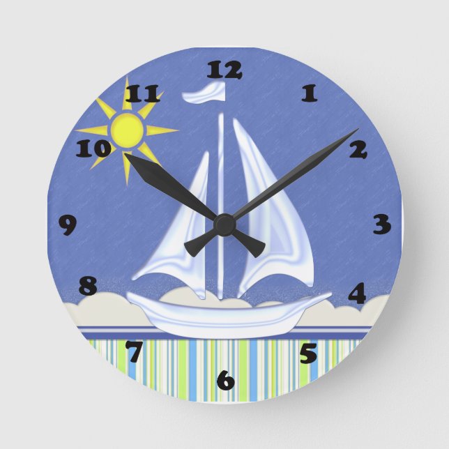 Gelassen uns gehen Sie zu segeln Runde Wanduhr (Vorderseite)