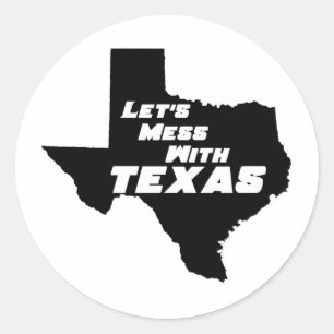 Gelassen uns mit Texas-Schwarzem verwirren Runder Aufkleber