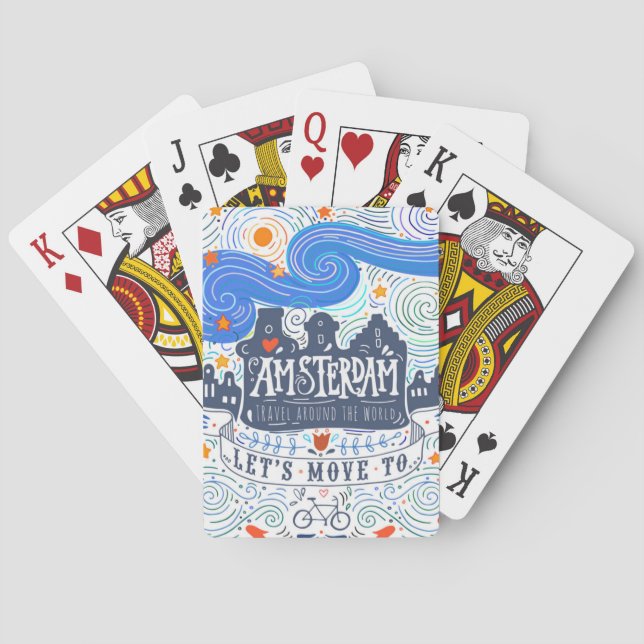 Gelassen uns nach Amsterdam übersiedeln Spielkarten (Rückseite)