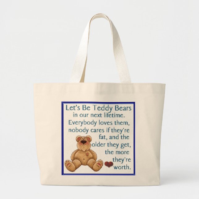 Gelassen uns seien Sie Teddy-Bären Jumbo Stoffbeutel (Vorne)