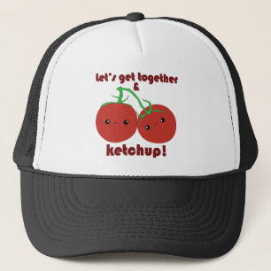 Gelassen uns zusammenkommen und Ketschup! Kawaii Truckerkappe
