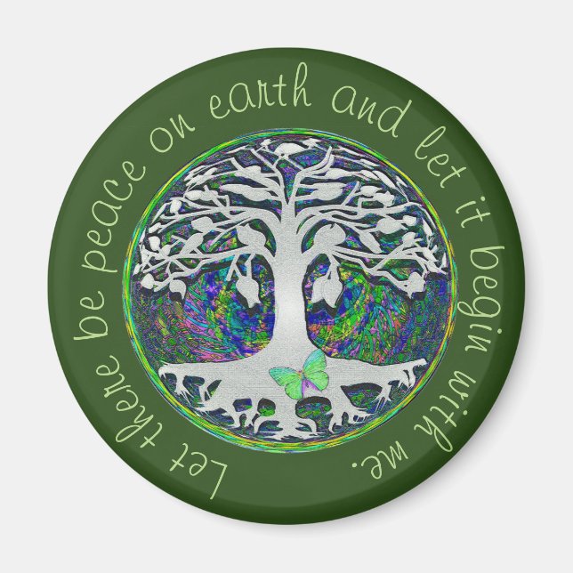 Gelassen Weltfrieden Magnet (Vorne)