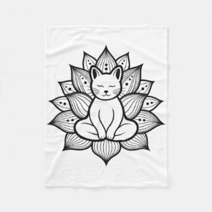 Gelassene Katze Lotusblume Yoga-Meditations-Enthus Fleecedecke