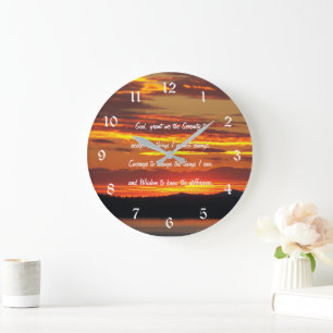 Gelassenheit Gebet Orange Sonnenuntergang Landscha Große Wanduhr