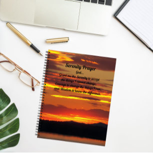 Gelassenheit Gebet Orange Sonnenuntergang Landscha Notizbuch