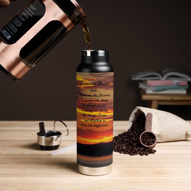 Gelassenheit Gebet Orange Sonnenuntergang Landscha Trinkflasche (Kaffee)