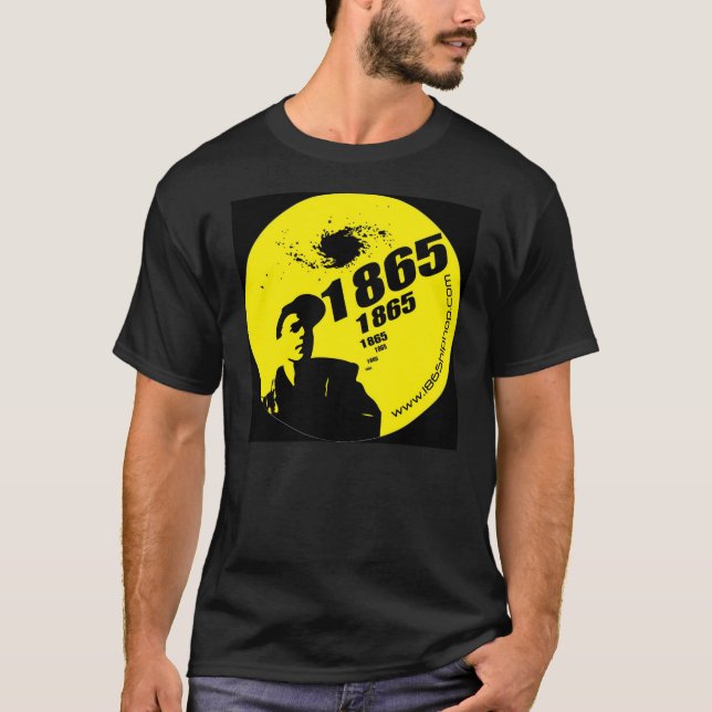 Gelb 1865 auf Schwarzem T-Shirt (Vorderseite)