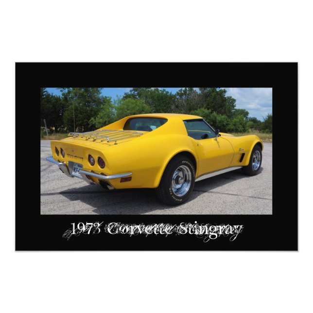 Gelb 1973 Corvette Stingray C3 Fotodruck (Vorne)