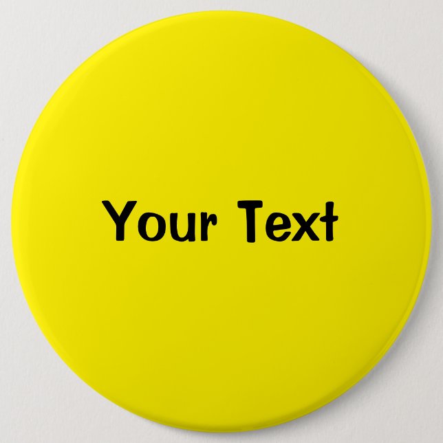 Gelb 6" Vorlage für benutzerdefinierte Texttasten Button (Vorderseite)