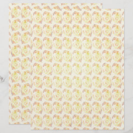 Gelb abstraktes Rosen Scrapbook Papier 2-seitig Se