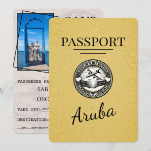 Gelb Aruba Reisepass Save The Date