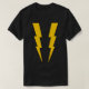 Gelb auf Black Lightning Superhero T-Shirt (Design vorne)