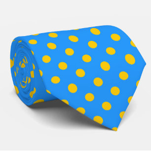 Gelb auf Blau Punkte Muster Design Krawatte