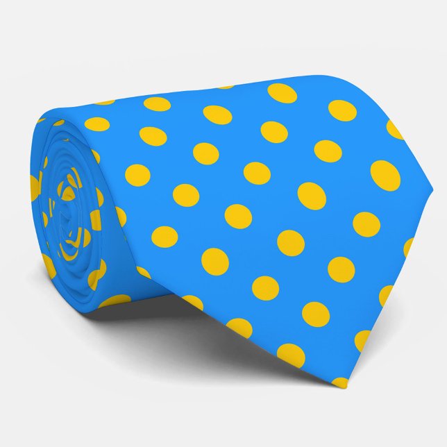 Gelb auf Blau Punkte Muster Design Krawatte (Von Creator hochgeladen)