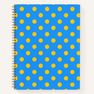 Gelb auf Blau Punkte Musterdesign Notizbuch
