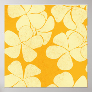 Gelb auf gelber Plumeria 2 Poster
