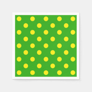 Gelb auf grünem Polka-Punkte-Musterdesign Serviette