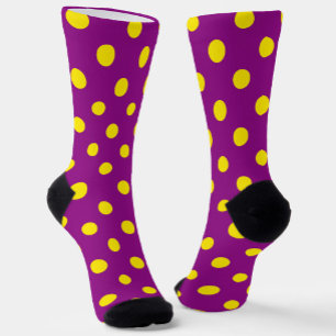 Gelb auf Lila Polka Dots Design Socken