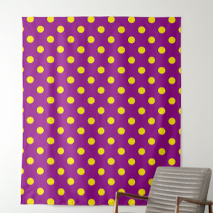 Gelb auf Lila Polka Dots Design Stoff
