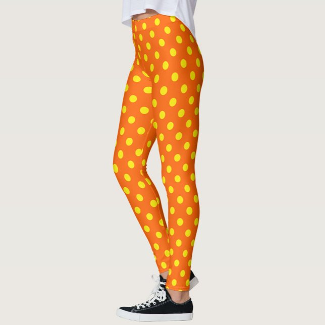 Gelb auf Orange Polka Dots Design Leggings (Von Creator hochgeladen)
