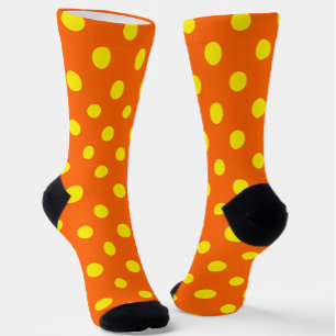 Gelb auf Orange Polka Dots Design Socken