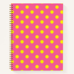 Gelb auf rosa Polka Dots Design Notizbuch