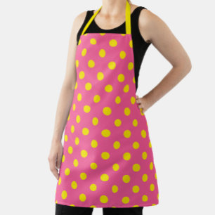 Gelb auf rosa Polka Dots Design Schürze
