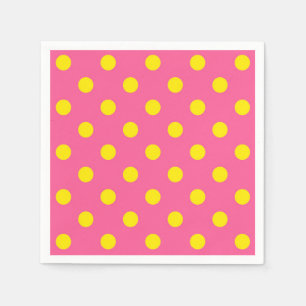 Gelb auf rosa Polka Dots Design Serviette