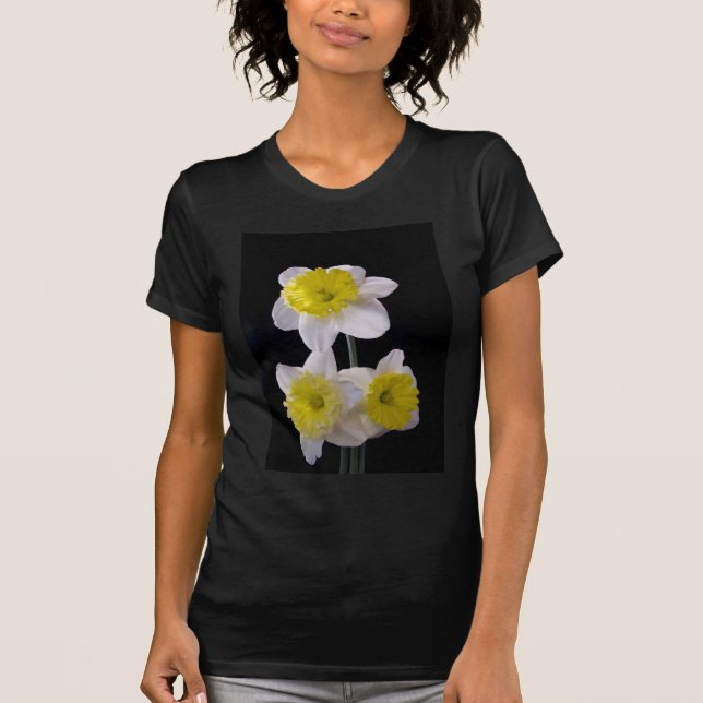 Gelb auf weißem Daffodil T-Shirt (Vorderseite)