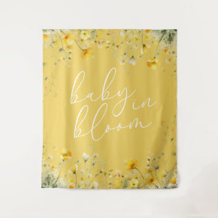 Gelb Baby in Blüte Floral Wildblumen-Baby-Party Wandteppich