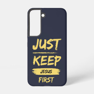 Gelb Behalte nur Jesus zuerst Samsung Galaxy Hülle