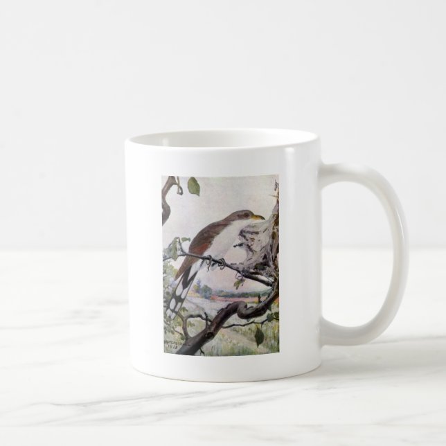 Gelb-berechnete Kuckuck-und Zelt-Raupen Kaffeetasse (Rechts)