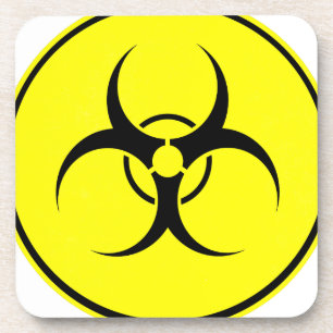 Gelb Bio-Gefahrenlogo Untersetzer
