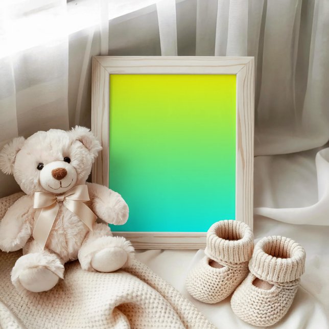 Gelb bis Aqua Gradient Poster (Yellow to Aqua Gradient Poster)