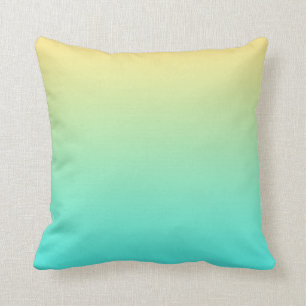 Gelb bis Aquamarin Kissen
