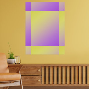 Gelb bis Lila glänzend Abstrakt Poster