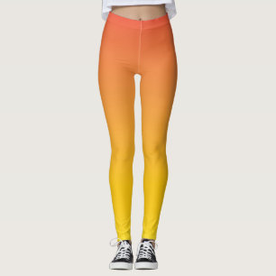 Gelb bis Orange Ombre Fade Gradient Leggings
