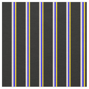 Gelb, blau, Bisken und schwarz Streifen Stoff