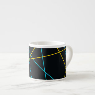 Gelb, blau, cool, trendig, urbane, moderne Linien Espressotasse