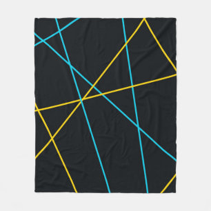 Gelb, blau, cool, trendig, urbane, moderne Linien Fleecedecke