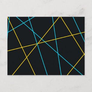 Gelb, blau, cool, trendig, urbane, moderne Linien Postkarte