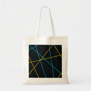 Gelb, blau, cool, trendig, urbane, moderne Linien Tragetasche