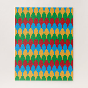 Gelb Blau Grün und Rote Geometrische Muscheln