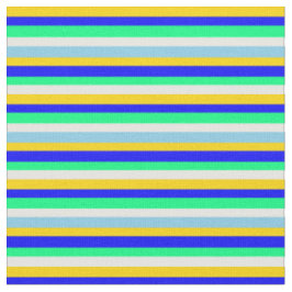 Gelb, Blau, Grün, Weiß und Himmelblau Stoff