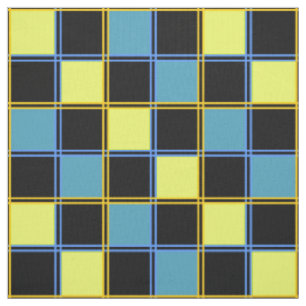 Gelb-blau-kariertes Muster Stoff